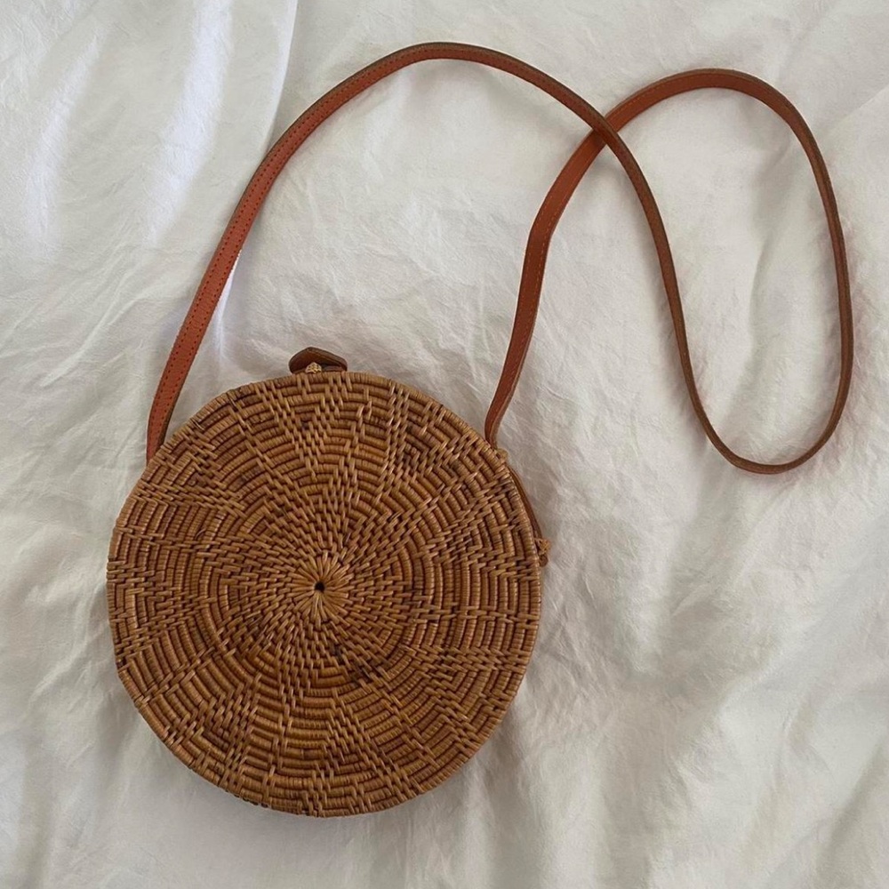 Handwoven Round Rattan Star Woven Bag